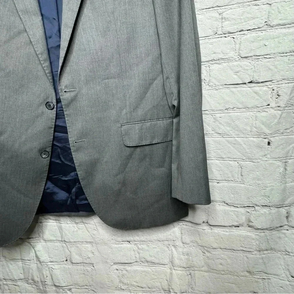 Cremiux Collection Loro Piana Wool Gray Herringbone Blazer Sports Coat size 44L - Picture 9 of 9